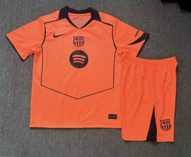 Barcelona Third Away Soccer Kids Kit Jersey+Shorts 2025/26
