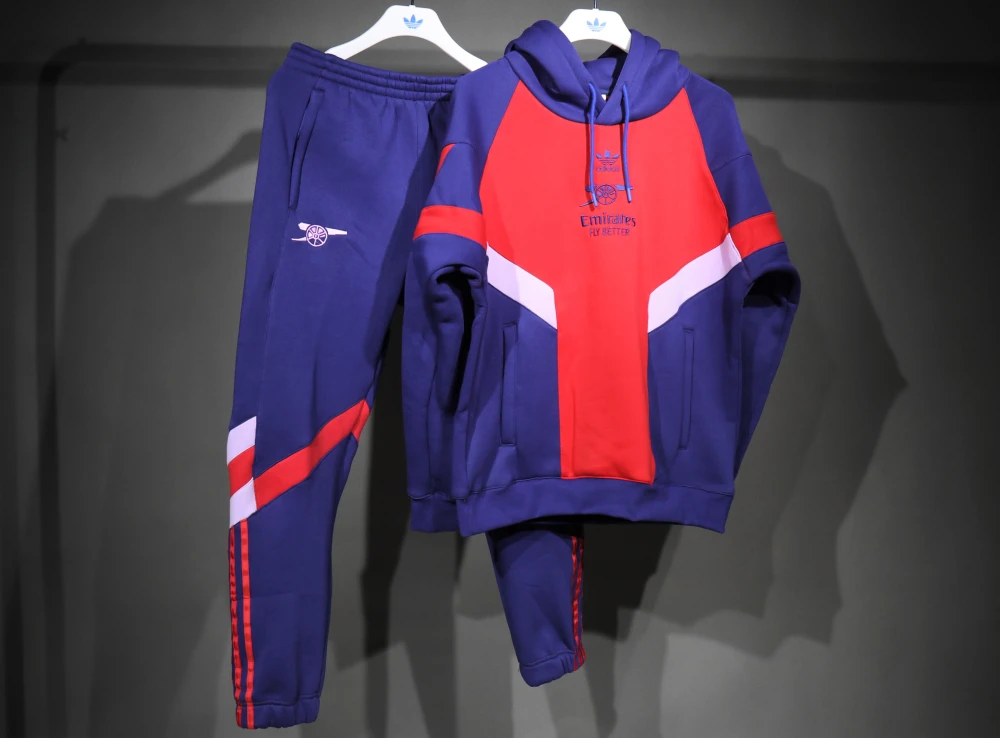 Arsenal Hoodie Training Kit Fleece-Lined Thick (Sweatshirt+Pants) Red&Blue 2025/26
