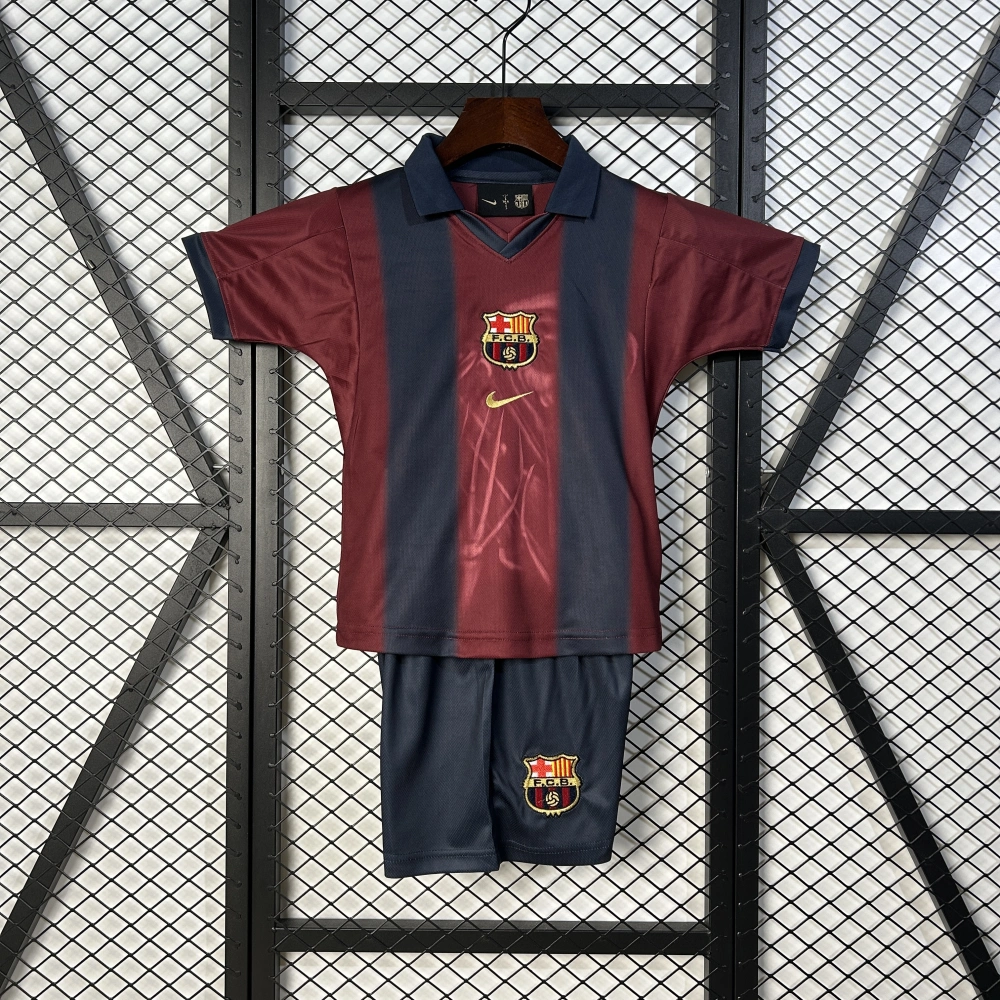 Barcelona Retro Home x CJ SKELETON Kids Kit Jersey+Shorts 2000/01
