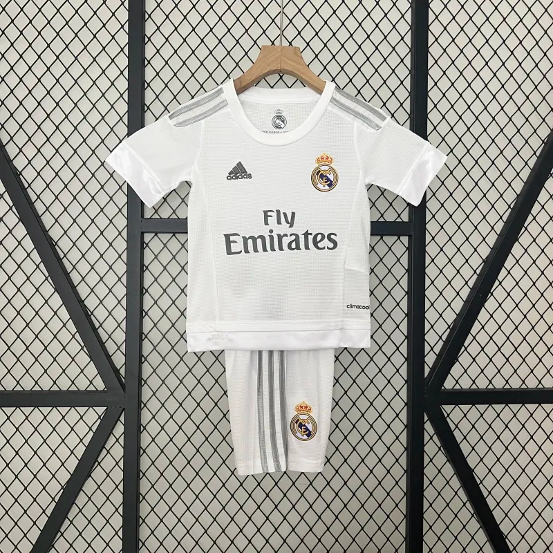 Real Madrid Retro Jersey Home Kids Kit Jersey+Shorts 2015/16