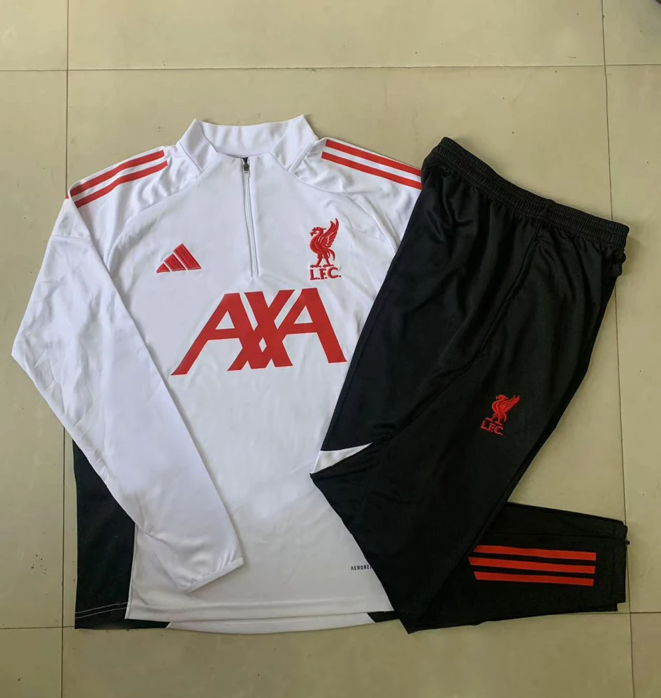 Kids Liverpool Training Kit (Sweatshirt+Pants) White 2025/26