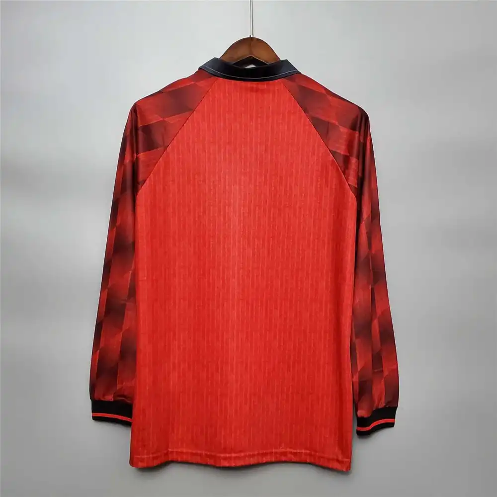 Manchester United Retro Football Jersey Home Long Sleeve Custom Shirt 1996/98