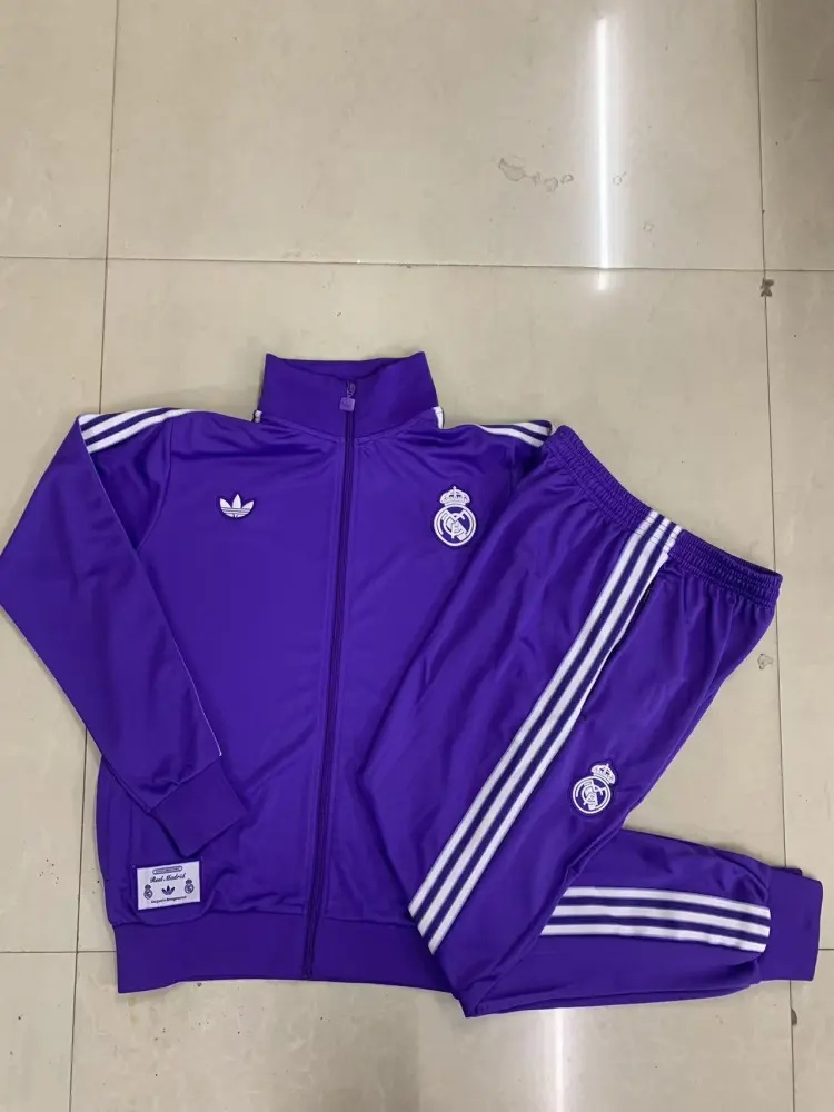 Kids Real Madrid Training Kit (Jacket+Pants) Purple 2025/26