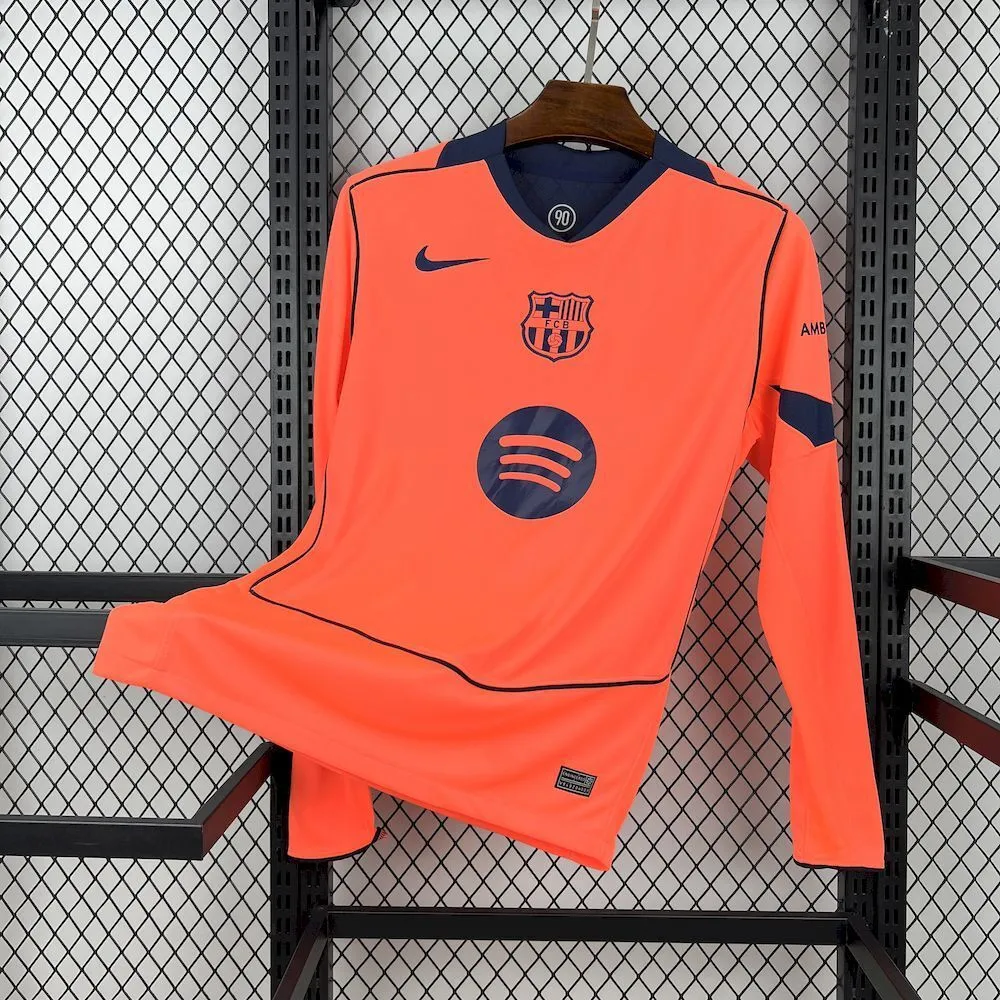 Barcelona Third Away Long Sleeve Soccer Jersey Custom Shirt 2025/26