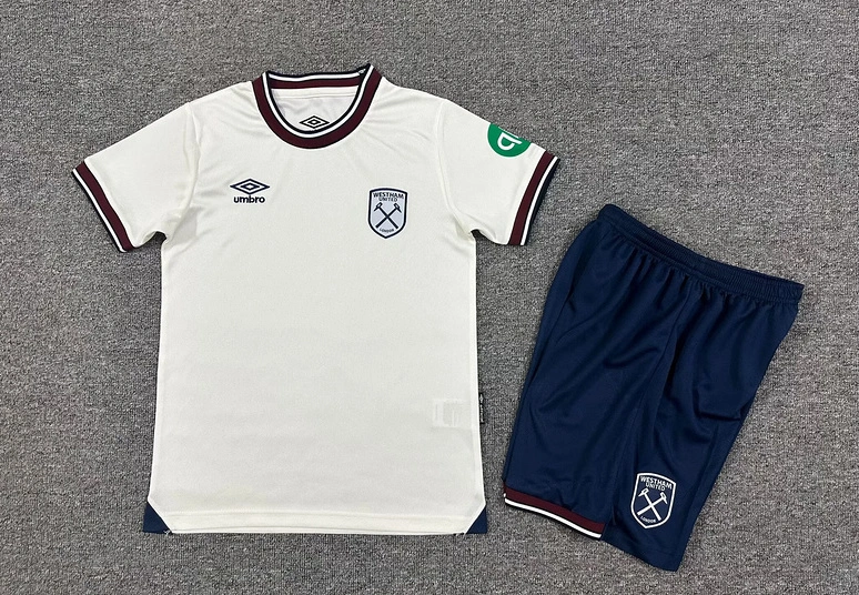 West Ham United Football Jersey Away Kids Kit Jersey+Shorts 2025-26