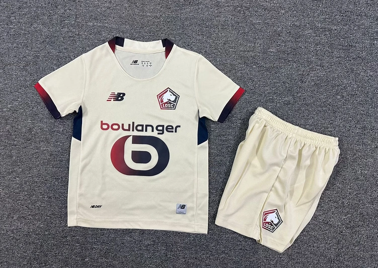 Lille OSC Soccer Jersey Away Kids Kit Jersey+Shorts 2025-26