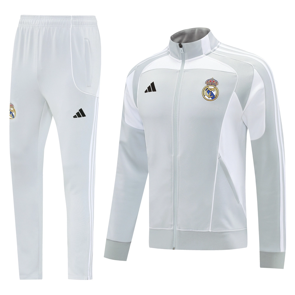 Real Madrid Training Kit (Jacket+Pants) White&Grey 2025/26