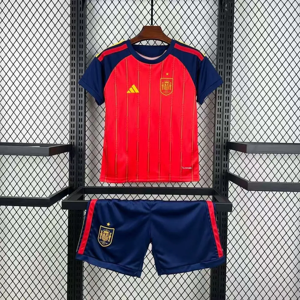 Spain Soccer Jersey Home Kids Kit Jersey+Shorts World Cup 2026