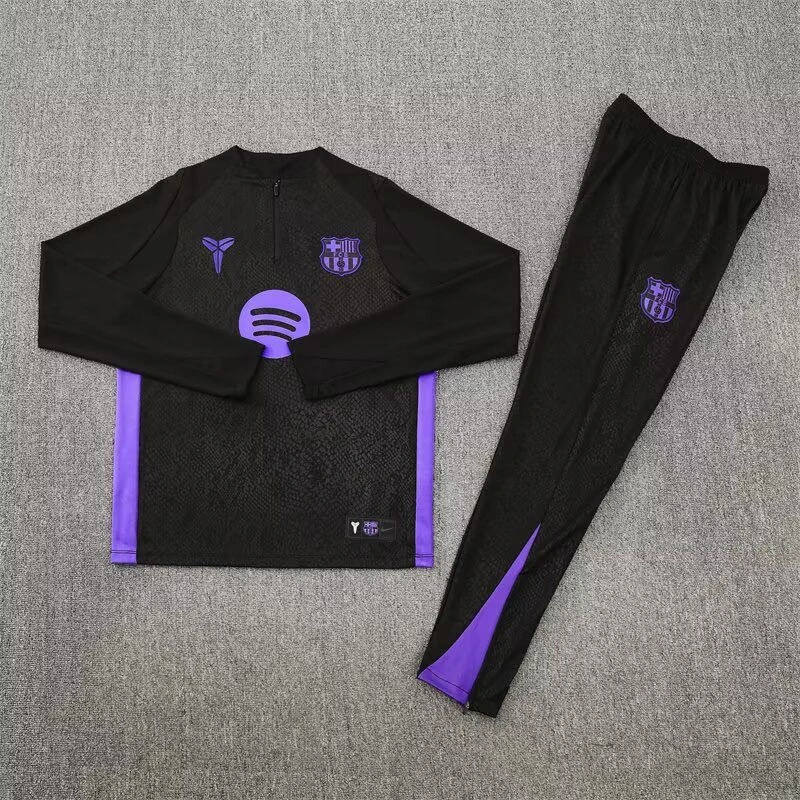 Barcelona Training Kit (Sweatshirt+Pants) Black&Purple 2025/26