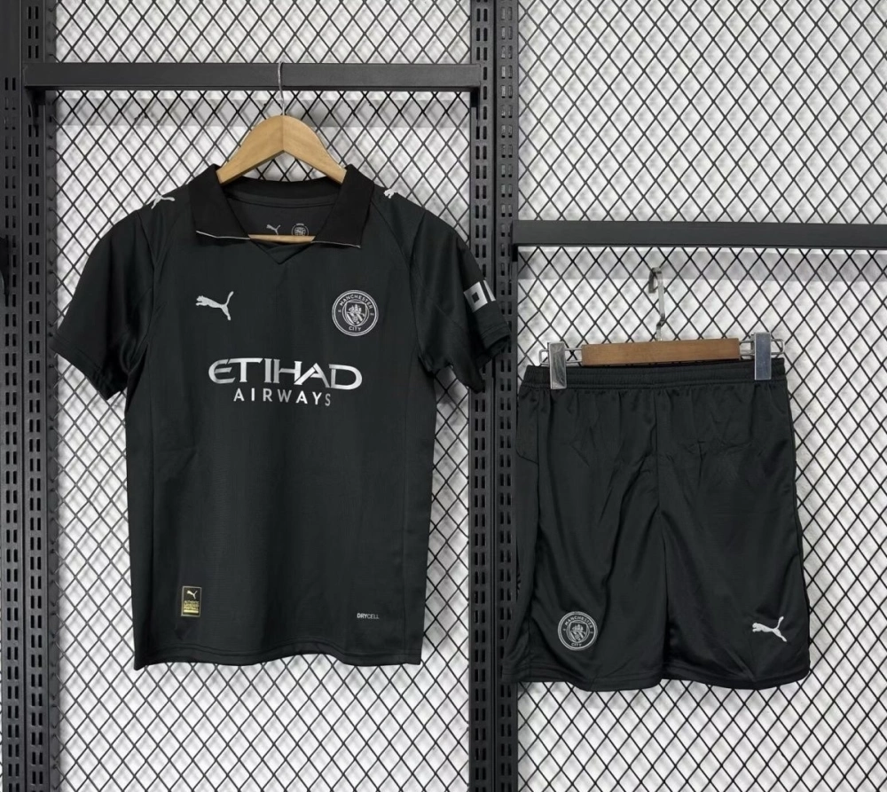 Manchester City Away Kids Kit Jersey+Shorts 2025/26