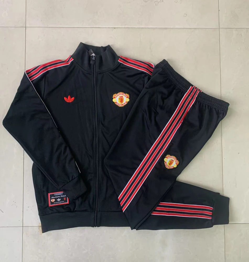Kids Manchester United Training Kit (Jacket+Pants) Black 2025/26