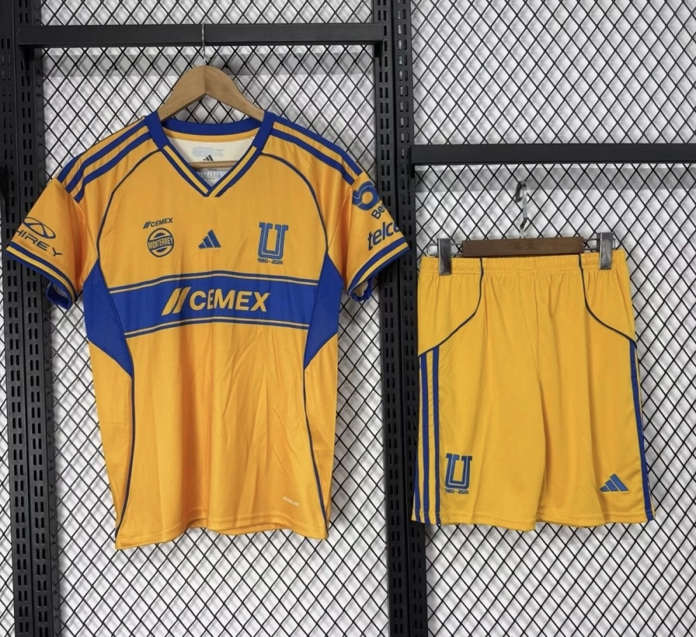Tigres UANL Soccer Jersey Home Kids Kit Jersey+Shorts 2025/26