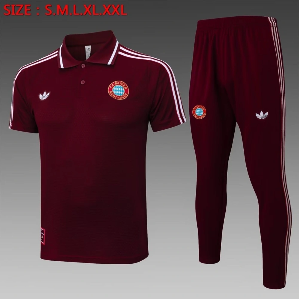 Bayern Munich Training Kit (Polo+Pants) Red 2025/26