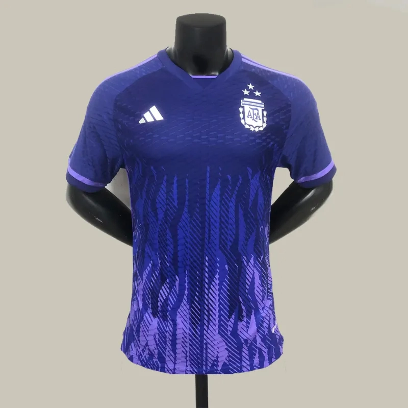 Argentina Retro Authentic Soccer Jersey Away Shirt 2022 - World Cup Champion Edition 3 Stars