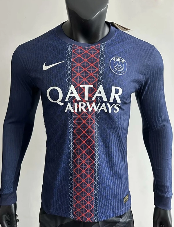 Authentic Soccer Jersey PSG Home Long Sleeve Shirt 2025/26