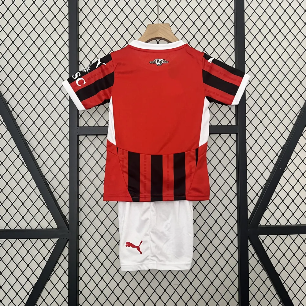 AC Milan Soccer Jersey Home Kids Kit Jersey+Shorts 2024/25