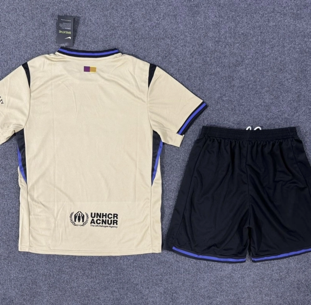 Barcelona Away Football Jersey Kids Kit Jersey+Shorts 2025/26