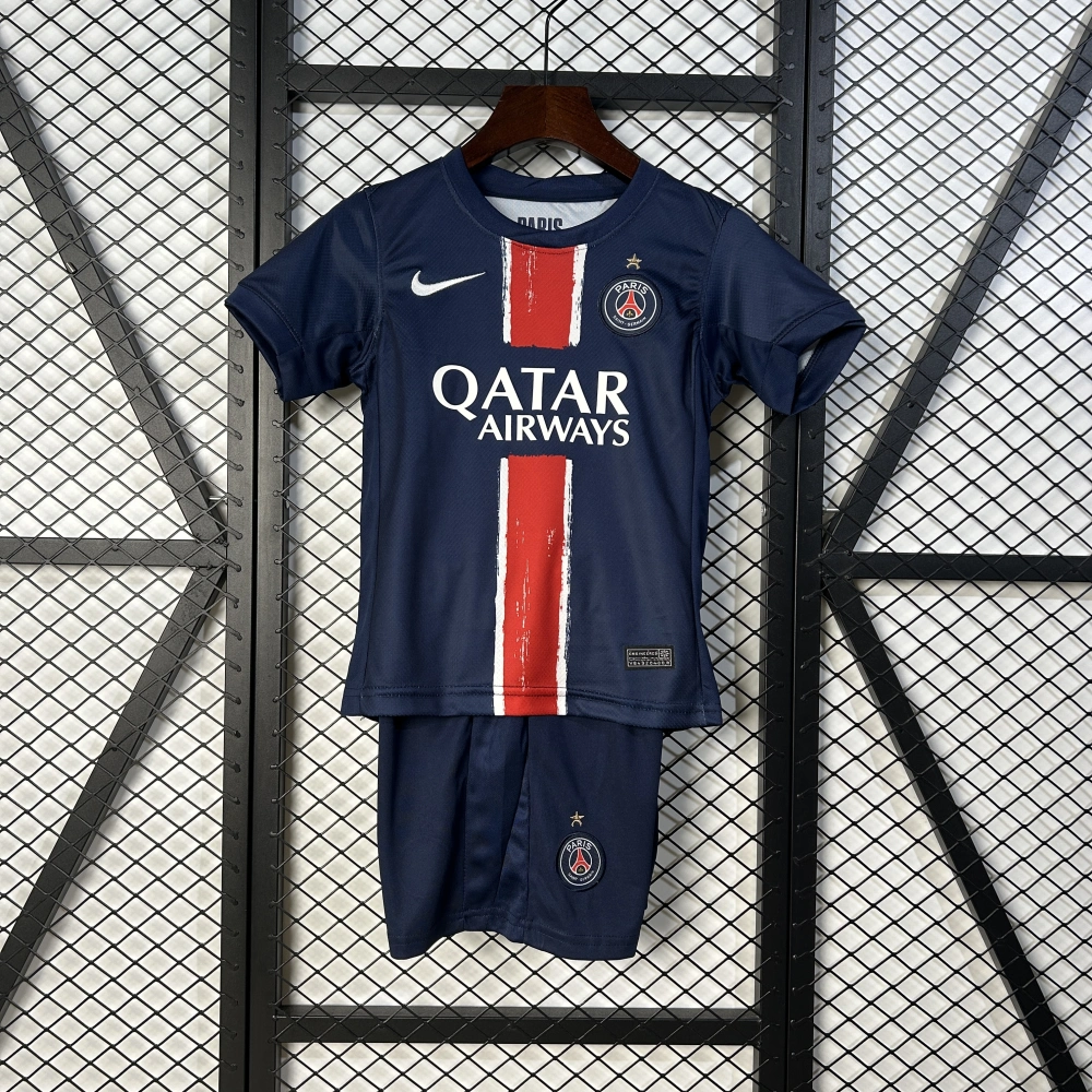 PSG Soccer Jersey Home x Champions of Europe Kids Kit Jersey+Shorts 2024/25