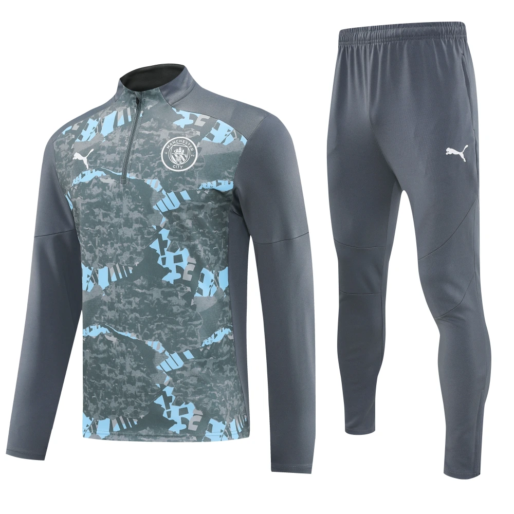 Manchester City Authentic Training Kit (Sweatshirt+Pants) Grey 2025/26 - Player Version