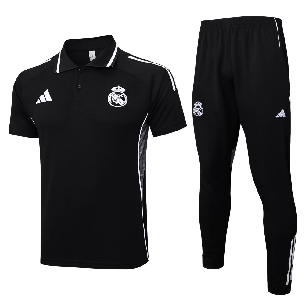 Real Madrid Training Kit (Polo+Pants) Black 2025/26