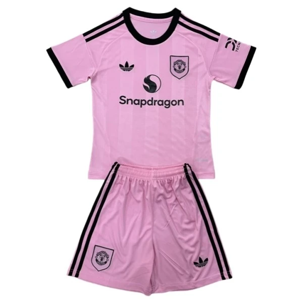 Manchester United Pink Goalkeeper Kids Kit Jersey+Shorts 2025/26