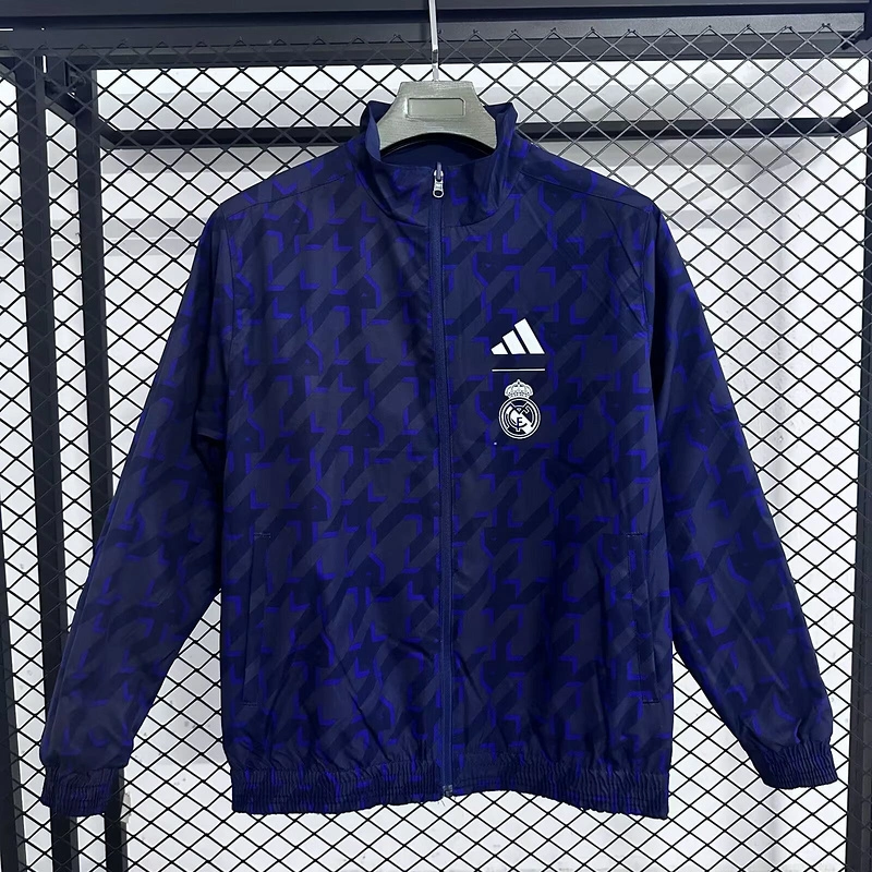 Real Madrid Reversible Double-Sides Windbreaker Jacket Blue 2025-26
