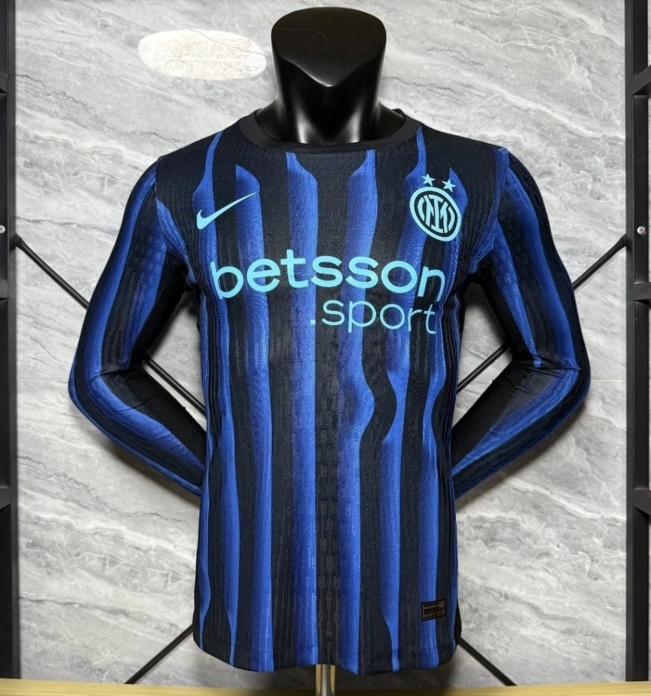 Authentic Soccer Jersey Inter Milan Home Long Sleeve Shirt 2025/26