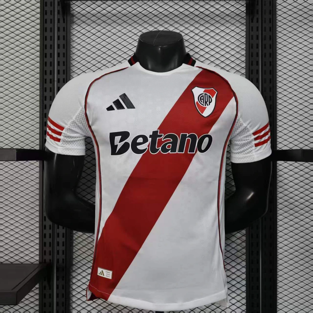 River Plate Authentic Soccer Jersey Home Shirt 2025/26 - With Sponsors