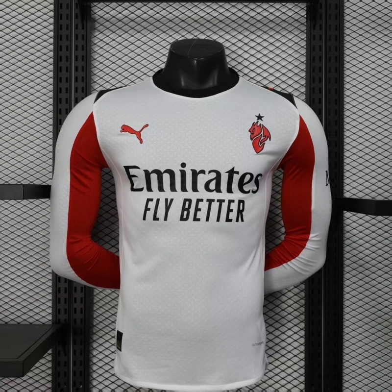 AC Milan Authentic Soccer Jersey Away Long Sleeve Shirt 2025/26