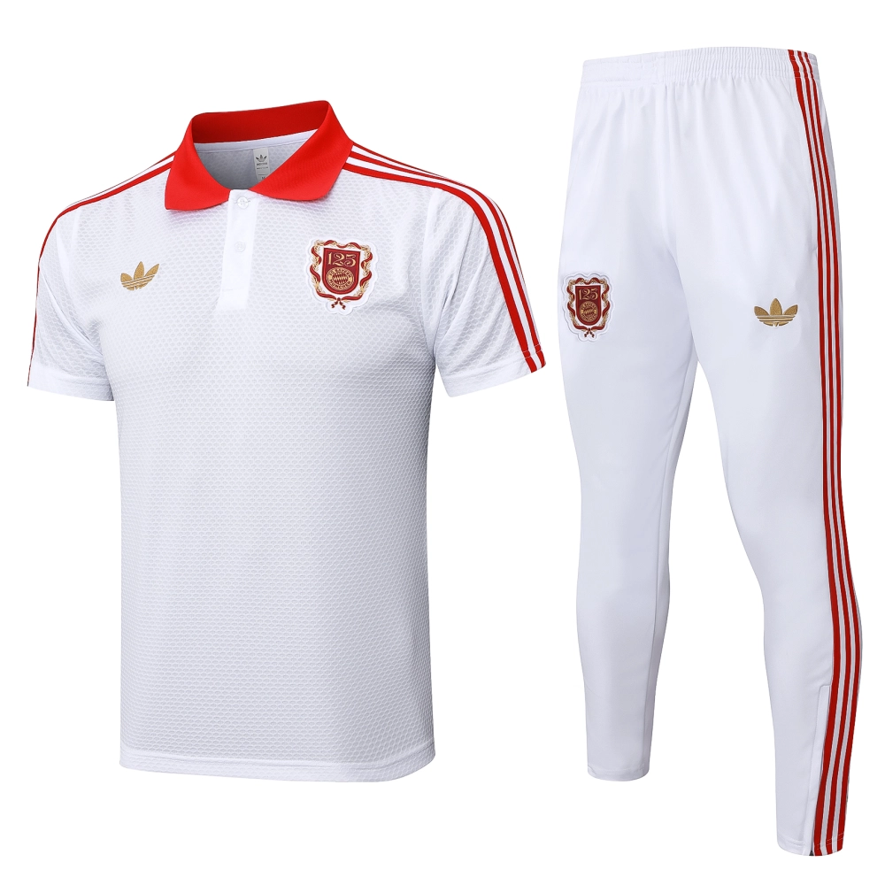 Bayern Munich Training Kit (Polo+Pants) White 2025/26 - 125th Anniversary