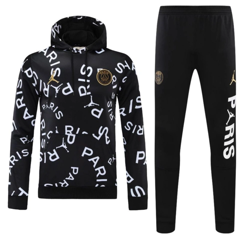 PSG Technical Hoodie Training Kit (Sweatshirt+Pants) Black 2025/26