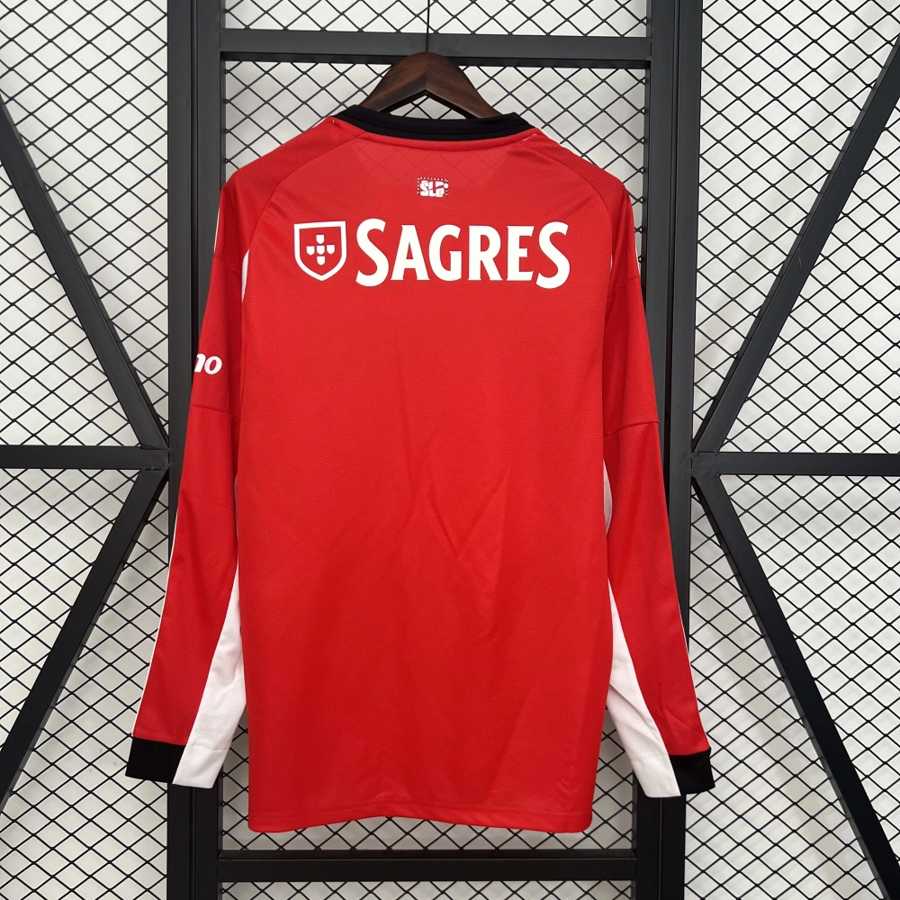 Benfica Soccer Jersey Home Long Sleeve Custom Shirt 2025/26