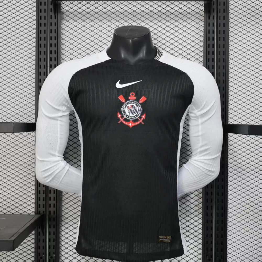 Corinthians Authentic Soccer Jersey Away Long Sleeve Shirt 2025