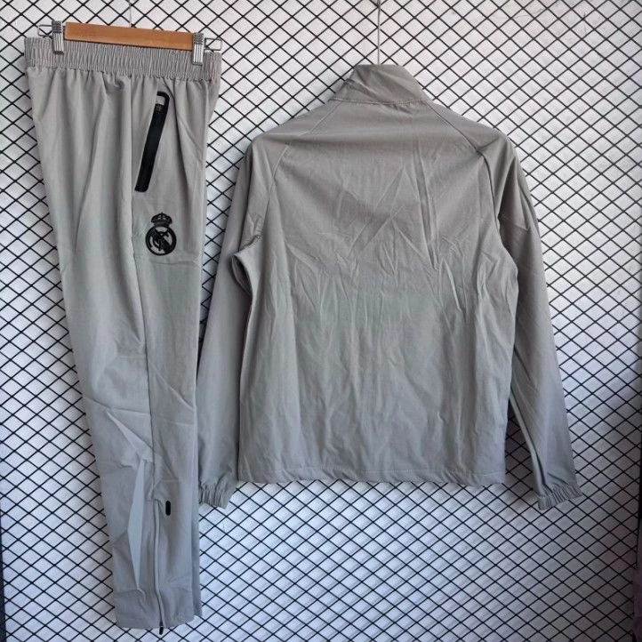 Real Madrid Windbreaker With Pants Gray 2025-26