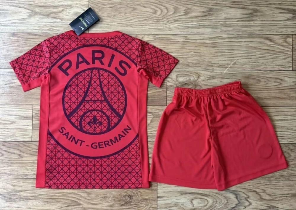 PSG Soccer Jersey Pre-Match Kids Kit Jersey+Shorts 2025/26