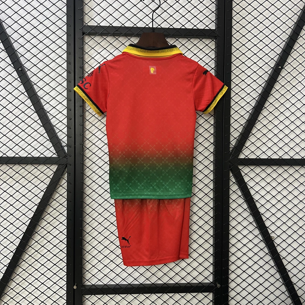 AC Milan Soccer Jersey Fourth Away Goalkeeper Kids Kit Jersey+Shorts 2024/25