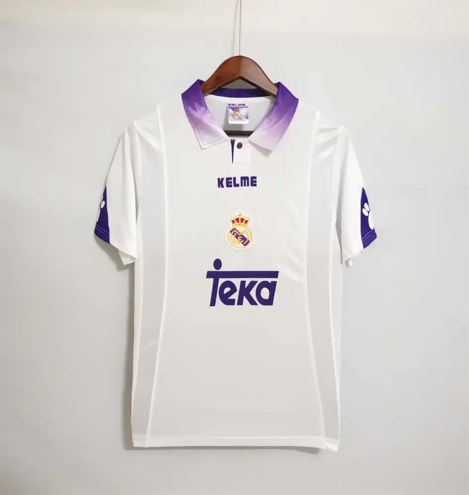 Real Madrid Retro Jersey Home Custom Soccer Shirt 1997-98