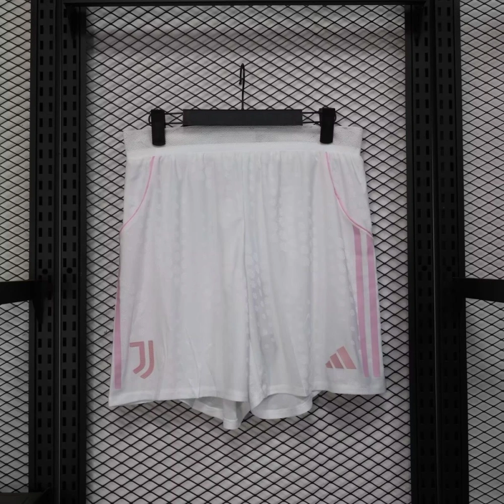 Juventus Authentic Soccer Jersey Pink & White Shorts 2025/26