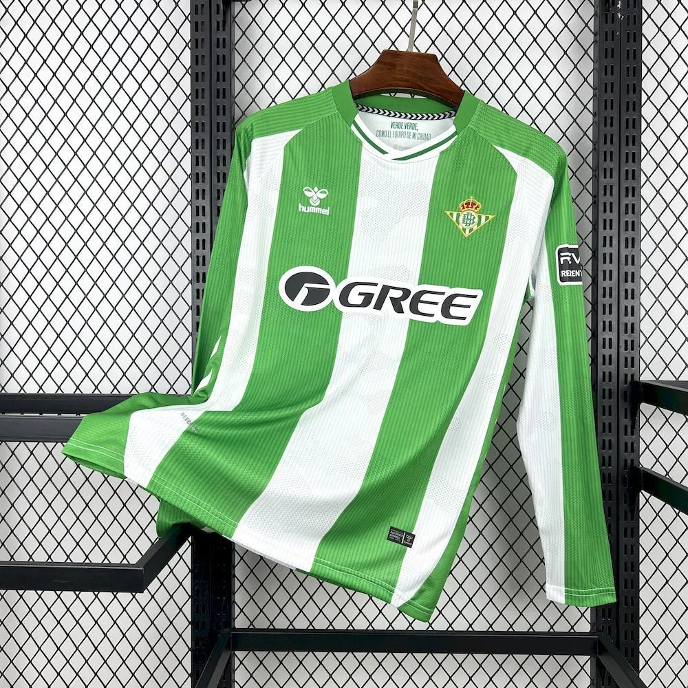 Real Betis Home Long Sleeve Custom Soccer Jersey 2025/26