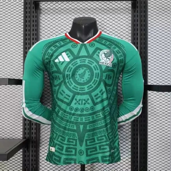 Mexico Authentic Home Kit Long Sleeve Soccer Jersey World Cup 2026