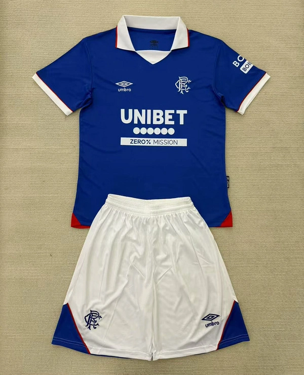 Rangers FC Soccer Jersey Home Kids Kit Jersey+Shorts 2025/26