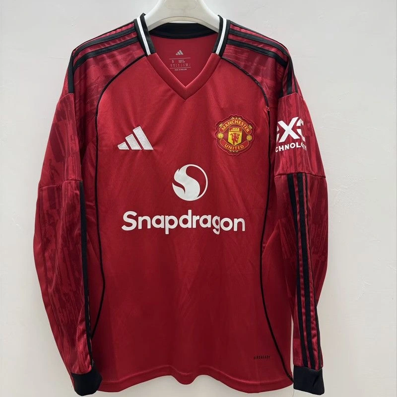 Manchester United Home Long Sleeve Football Jersey Shirt 2025/26