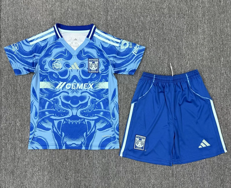 Tigres UANL Soccer Jersey Away Kids Kit Jersey+Shorts 2025/26