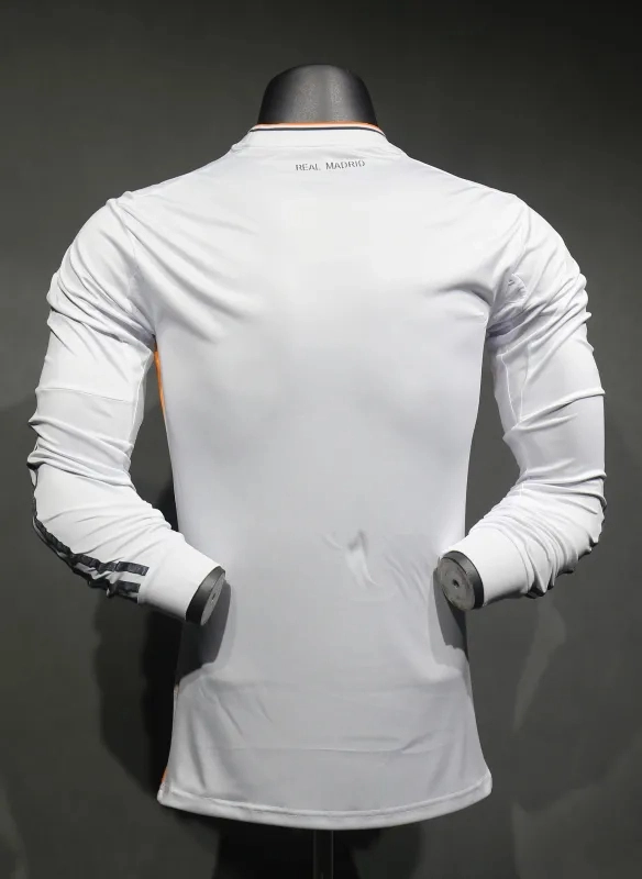 Real Madrid Authentic Retro Jersey Home Long Sleeve Soccer Shirt 2013/14