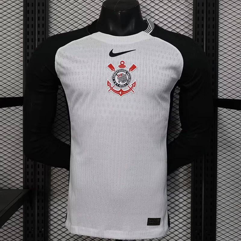 Corinthians Authentic Soccer Jersey Home Long Sleeve Shirt 2025