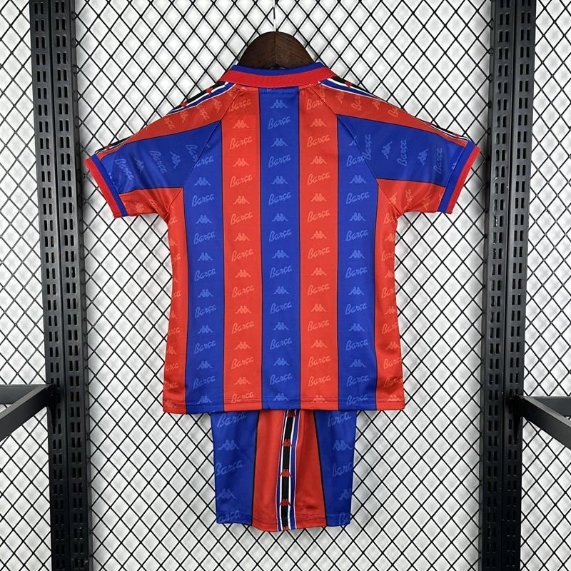 Barcelona Retro Jersey Home Kids Kit Jersey+Shorts 1996-97