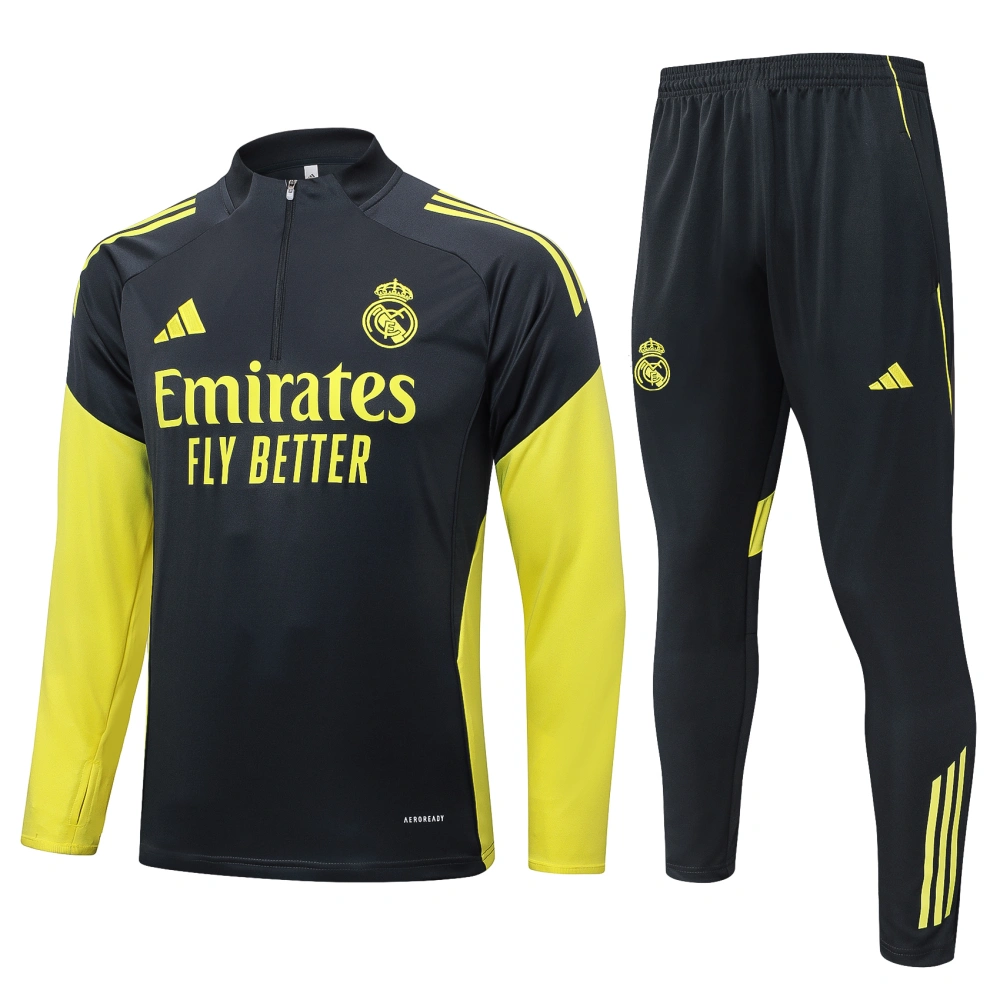 Real Madrid Training Kit (Sweatshirt+Pants) Dark Grey 2025/26