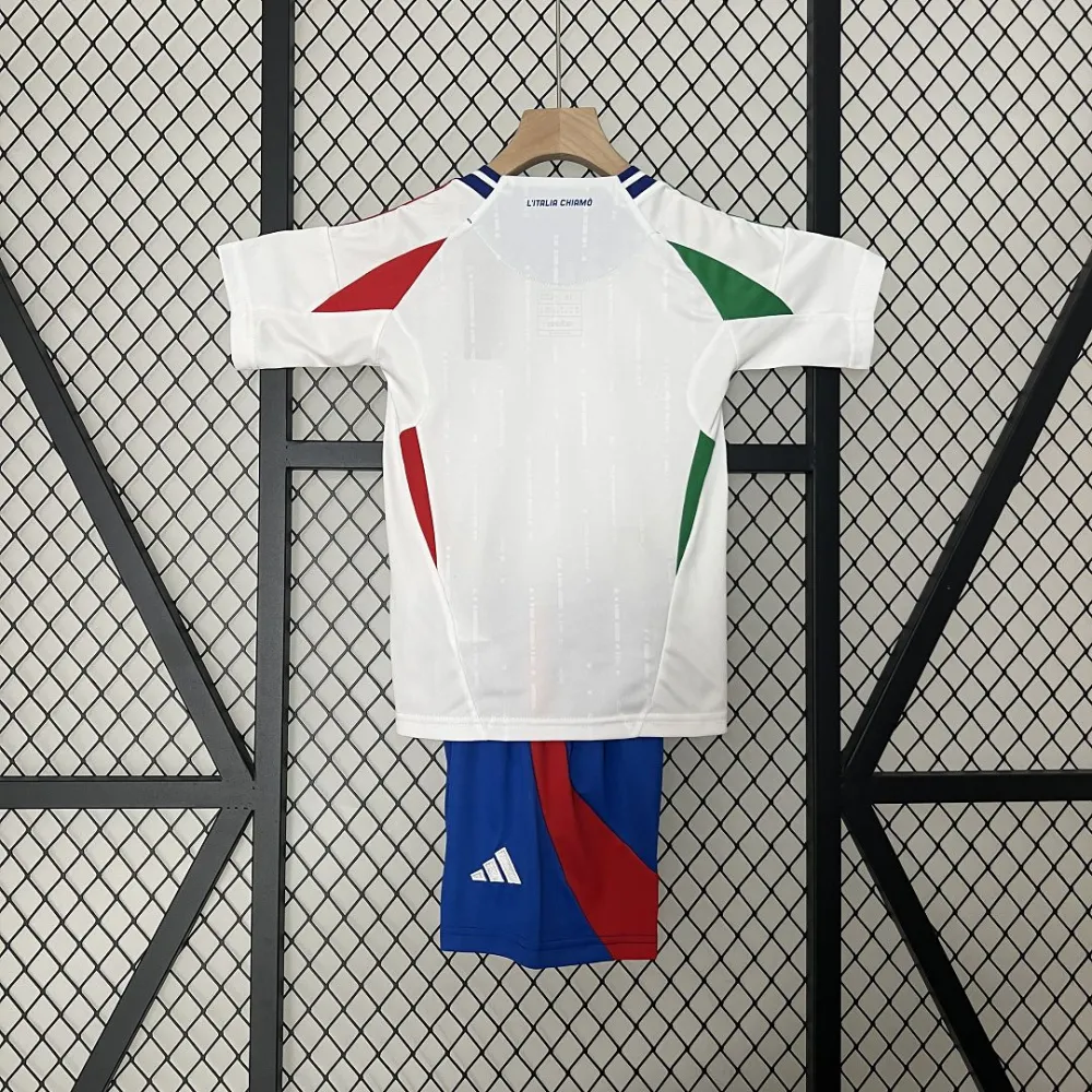 Italy Away Football Uniform Kids Kit Jersey+Shorts EURO 2024