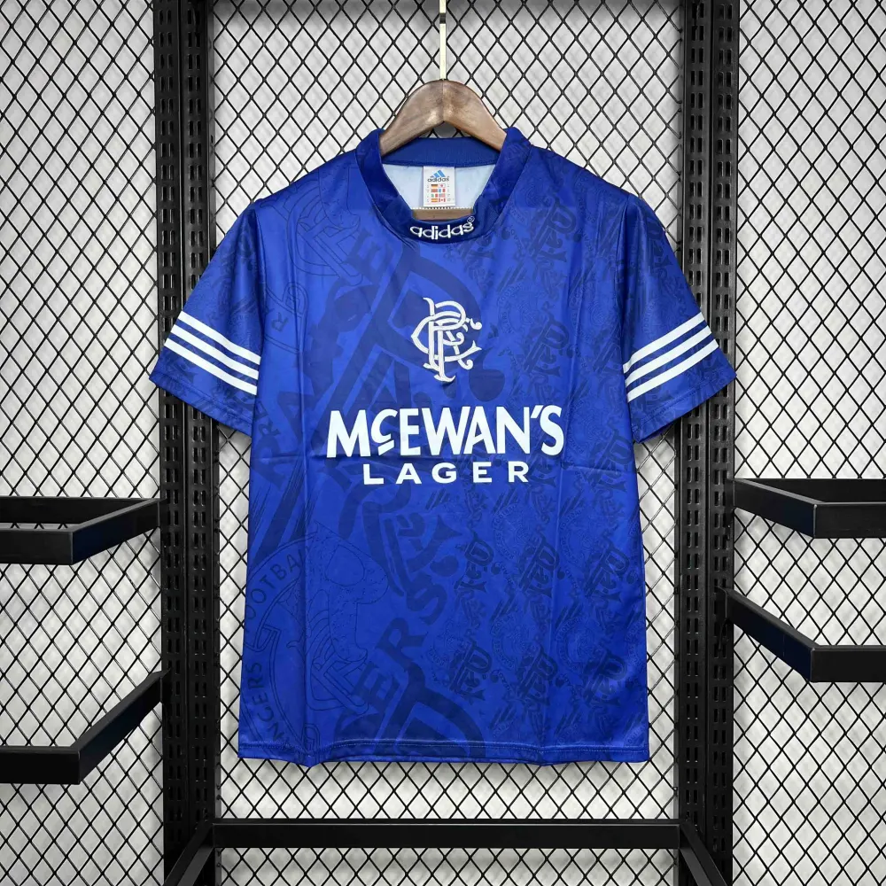Rangers FC Retro Soccer Jersey Home Custom Shirt 1994-96