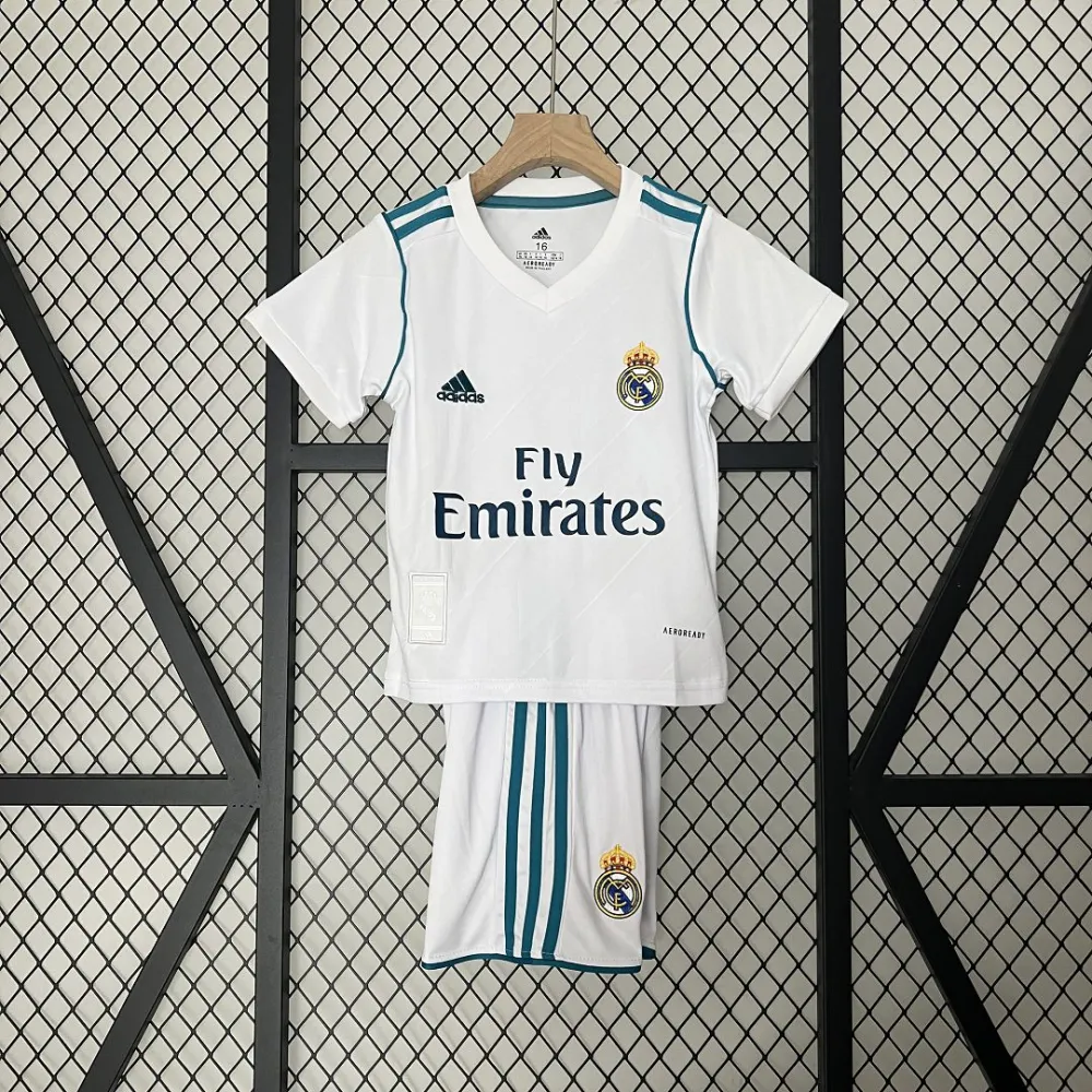 Real Madrid Retro Jersey Home Kids Kit Jersey+Shorts 2017/18